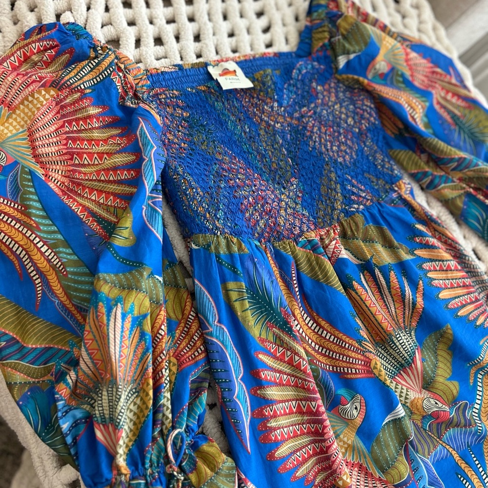FARM Rio Multicolor Beaded Blue Dress - Picture 4 of 6